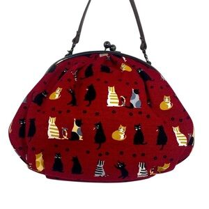 Goryouan Original Cat Print Crossbody Clasp Bag WDW Epcot Japan Mitsokushi NWOT